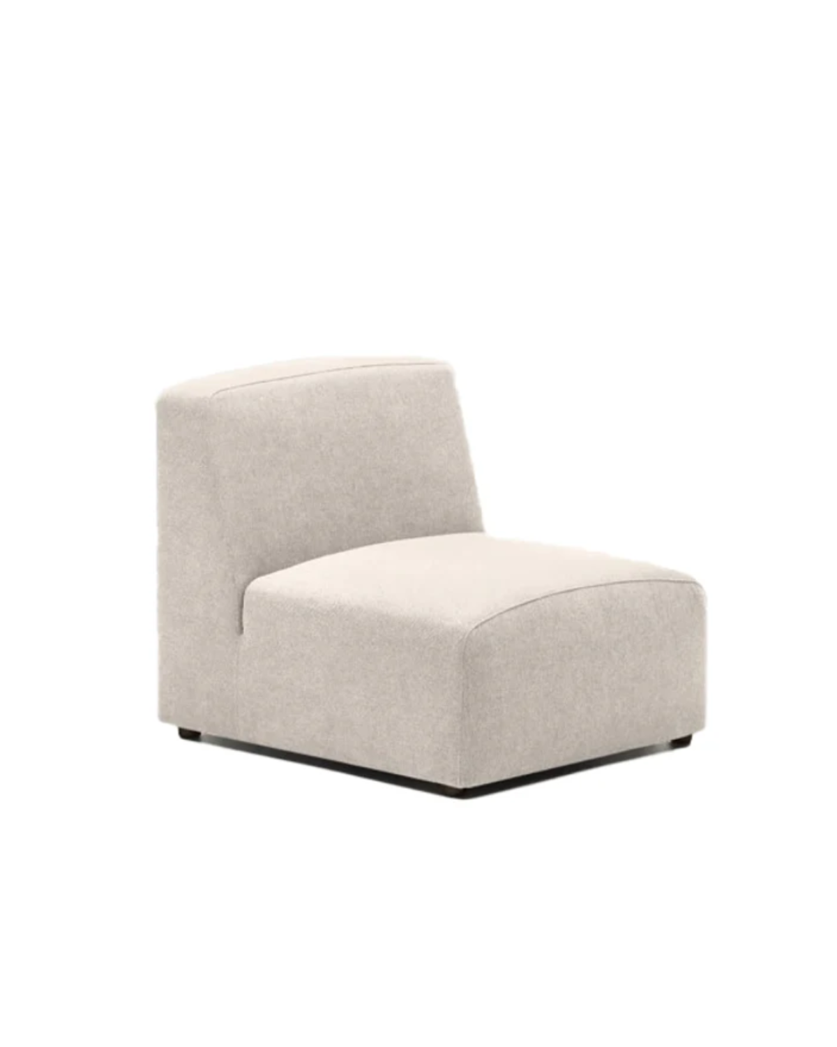 Beige armless chair on a white background