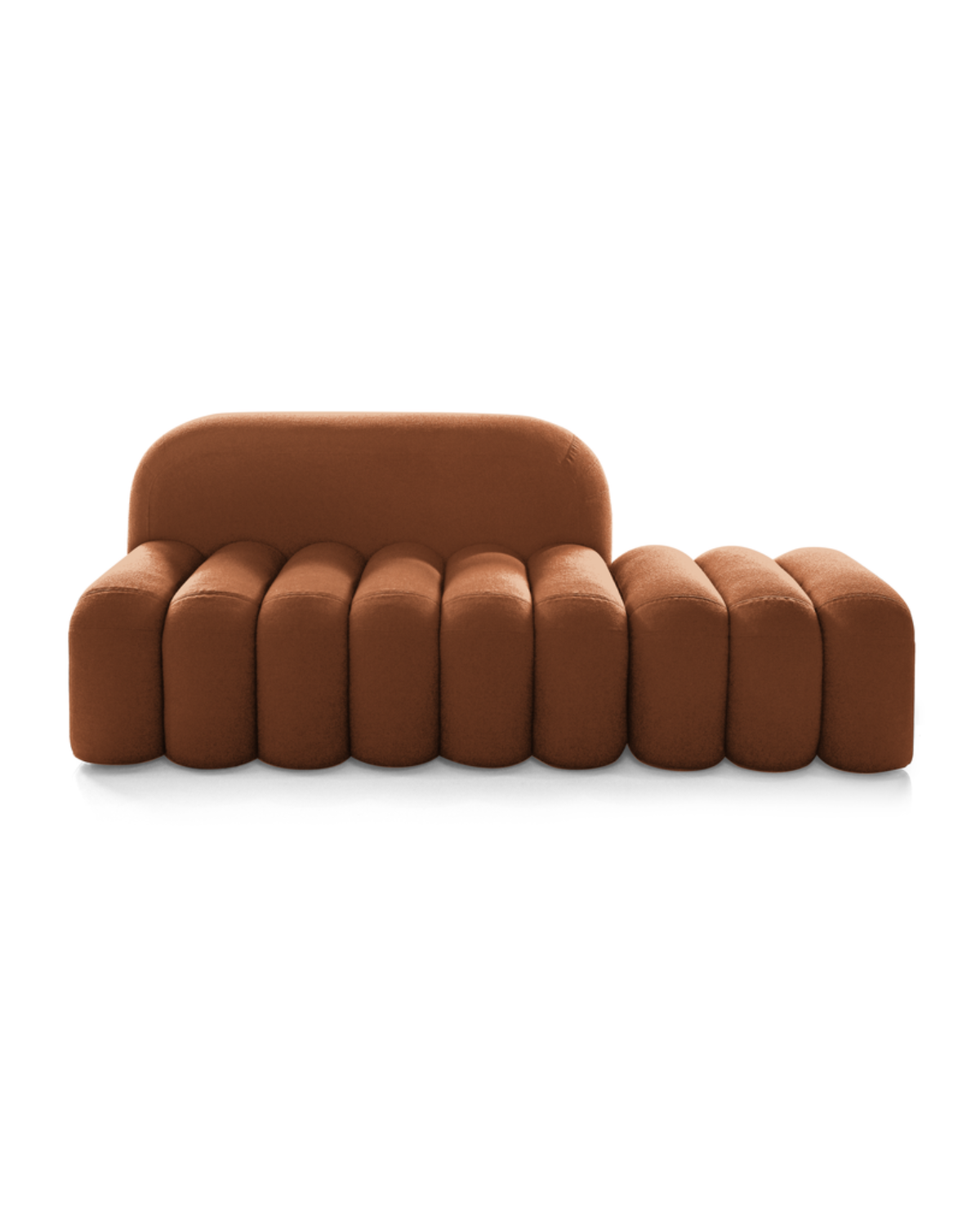 Brown modular sofa on a white background