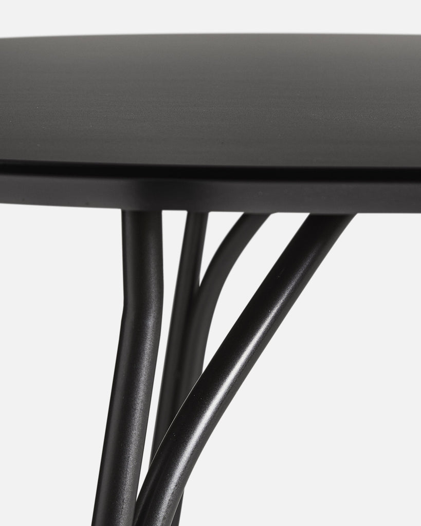 Tree Dining Table (90 cm) | Charcoal Black/Black – meinteriors