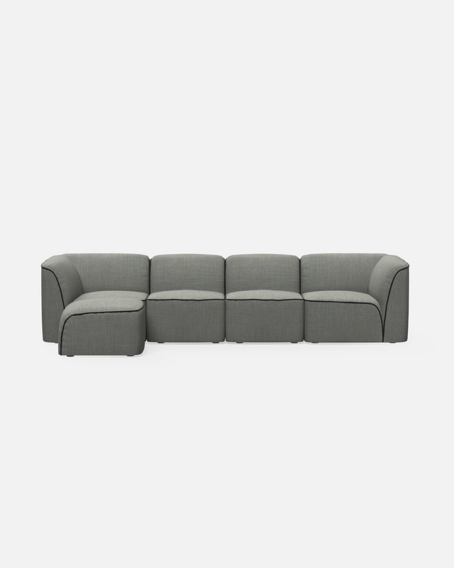Flora Sectional 1 | Dark Grey