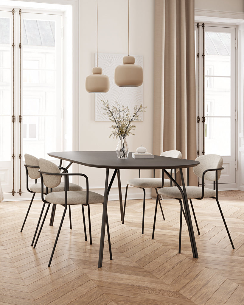 Tree Dining Table (220 cm) | Charcoal Black/Black – meinteriors