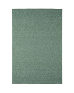 A rectangular area rug with a textured, heathered sage green surface, shown flat against a plain white background.