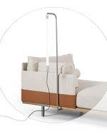 Baia lamp detailed picture, attached to Ethimo couch.