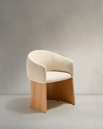 Bosca Chair | Beige Chenille & Oak Veneer