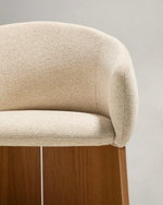 Bosca Chair | Beige Chenille & Oak Veneer