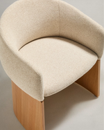 Bosca Chair | Beige Chenille & Oak Veneer
