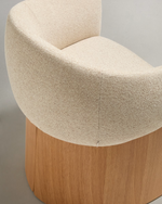 Bosca Chair | Beige Chenille & Oak Veneer
