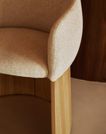 Bosca Chair | Beige Chenille & Oak Veneer