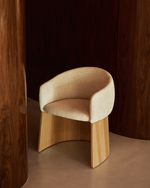 Bosca Chair | Beige Chenille & Oak Veneer