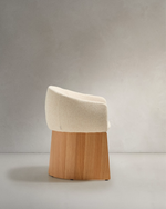 Bosca Chair | Beige Chenille & Oak Veneer