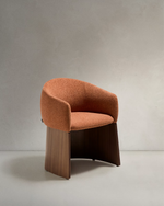 Bosca Chair | Terracotta Chenille & Walnut Veneer
