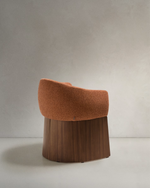 Bosca Chair | Terracotta Chenille & Walnut Veneer