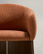 Bosca Chair | Terracotta Chenille & Walnut Veneer
