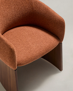 Bosca Chair | Terracotta Chenille & Walnut Veneer