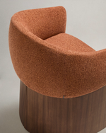 Bosca Chair | Terracotta Chenille & Walnut Veneer