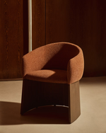 Bosca Chair | Terracotta Chenille & Walnut Veneer