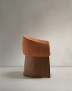 Bosca Chair | Terracotta Chenille & Walnut Veneer