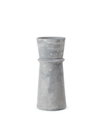Gray textured vase on a white background