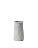 Gray textured vase on a white background
