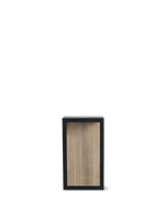 Carre Wall Lamp in textured aluminium matt sepia black and pickled teak.