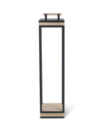Carre XL Floor Lamp in pickled teak and textured aluminium matt sepia black.