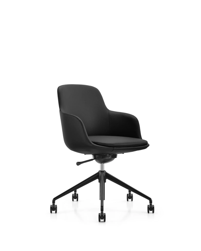 Ella Meeting Chair | Black Leather