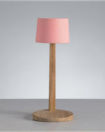 Gaia Table Lamp with Polyester Rosa fabric colour