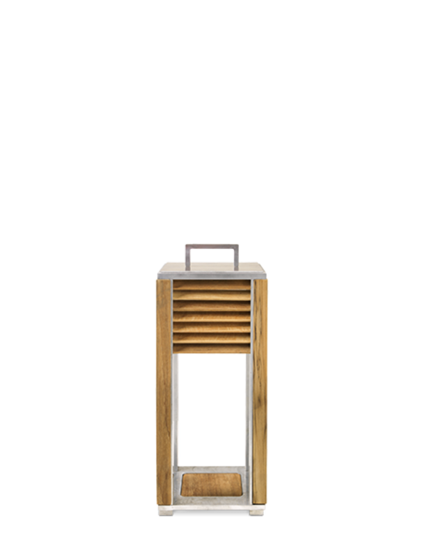 Ginger Table Lamp in aluminium and natural teak.