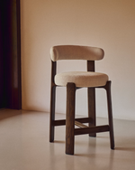 Granite Stool with Backrest | 65cm | Beige