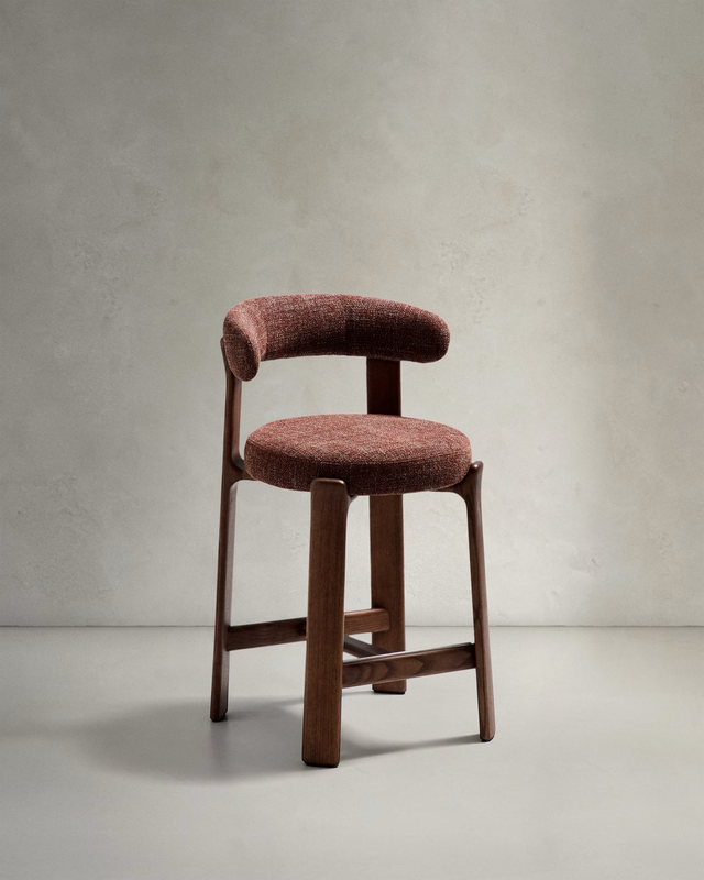 Granite Stool with Backrest | 65cm | Brown
