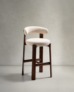 Granite Stool with Backrest | 75cm | Beige
