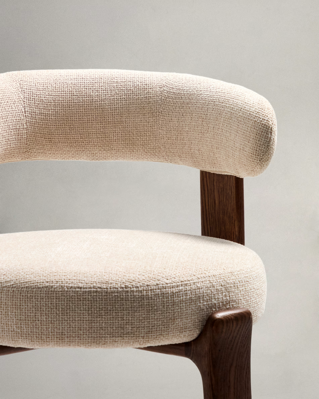 Granite Stool with Backrest | 75cm | Beige