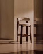 Granite Stool with Backrest | 75cm | Beige
