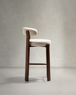Granite Stool with Backrest | 75cm | Beige