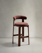 Granite Stool with Backrest | 75cm | Brown
