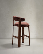 Granite Stool with Backrest | 75cm | Brown