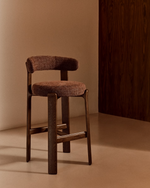 Granite Stool with Backrest | 75cm | Brown