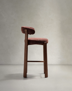 Granite Stool with Backrest | 75cm | Brown