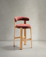 Granite Stool with Backrest | 75cm | Terracotta