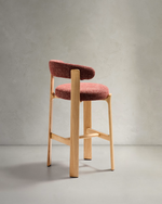 Granite Stool with Backrest | 75cm | Terracotta