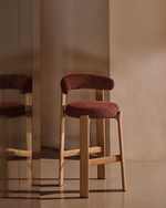 Granite Stool with Backrest | 75cm | Terracotta