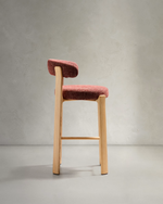 Granite Stool with Backrest | 75cm | Terracotta