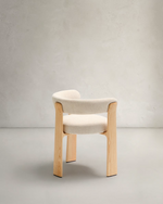 Granite 3 Legged Chair | Beige & Natural Wood Finish