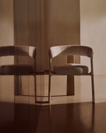 Granite 3 Legged Chair | Beige & Natural Wood Finish