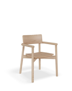 Wooden chair with arms on a white background