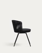 Black rope chair on a white background