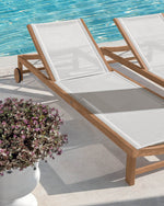 Sand Sunbed | Teak and Ethitex