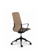 Sara Meeting Chair | Tan with Black Frame