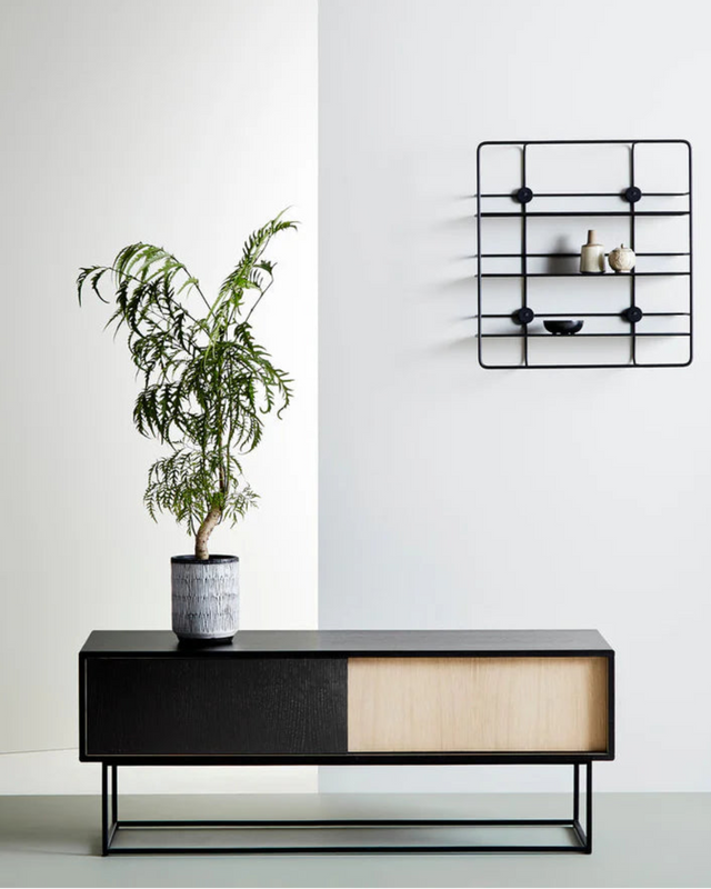 Virka Sideboard (Low) | Oak/Black