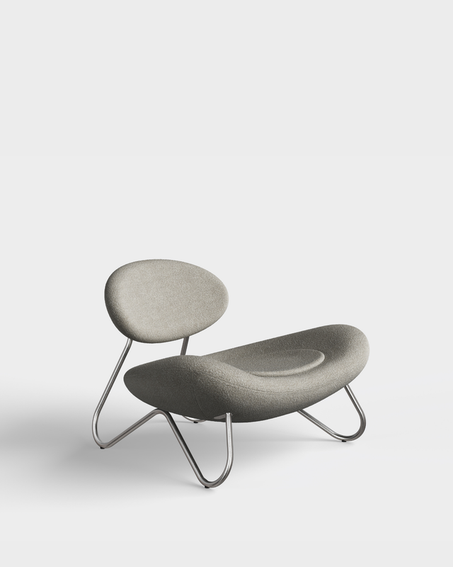 Meadow Lounge Chair | Warm Grey/Brushed Steel